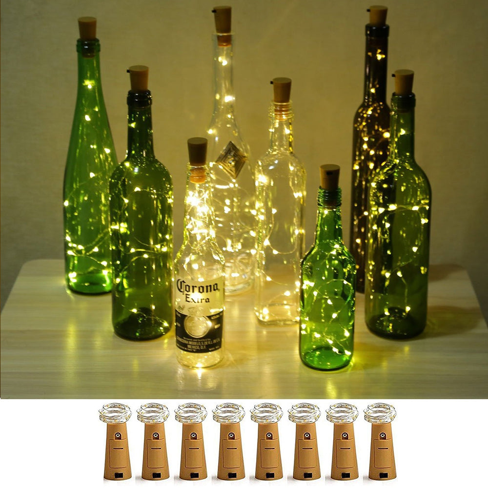 BRELONG 8LED Wine Stopper Brass Lights Decorative Light String 8PCS