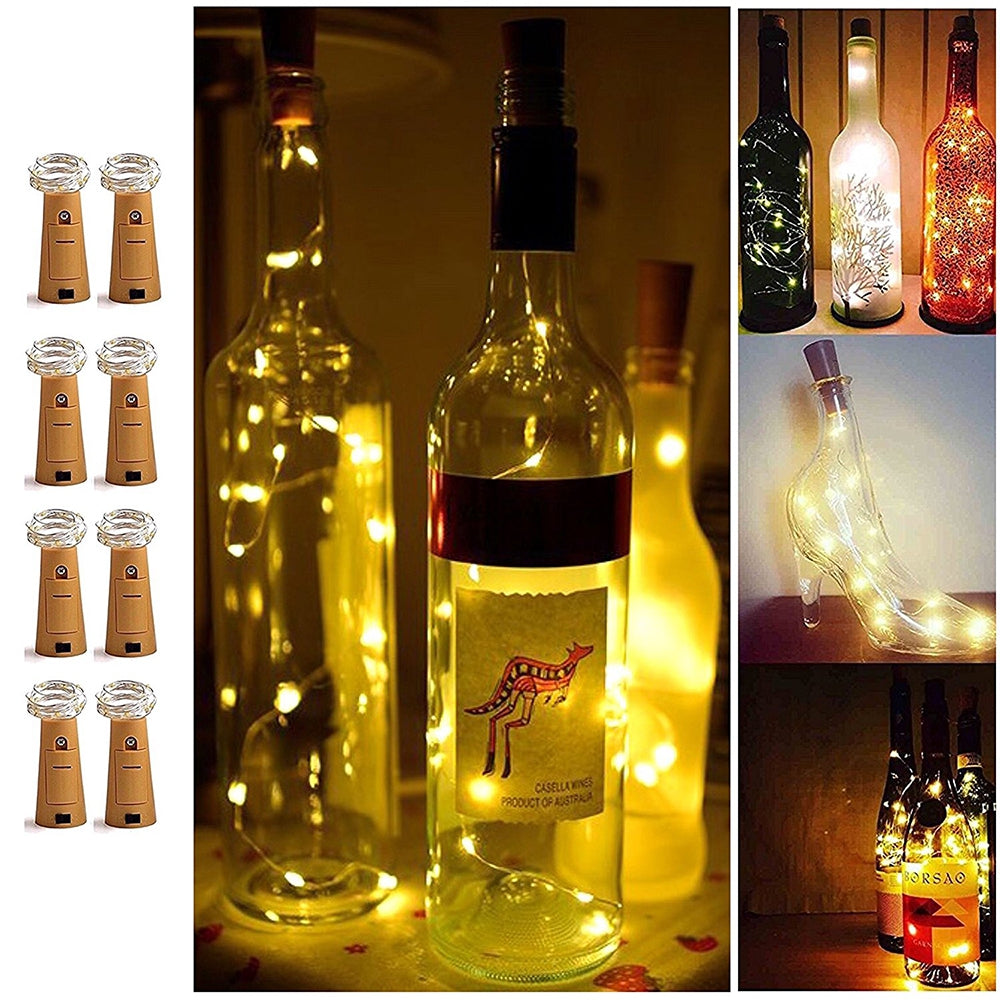 BRELONG 8LED Wine Stopper Brass Lights Decorative Light String 8PCS
