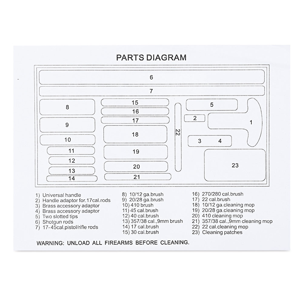 76PCS / Kit Hunting Pistol Handgun Shotgun Cleaner