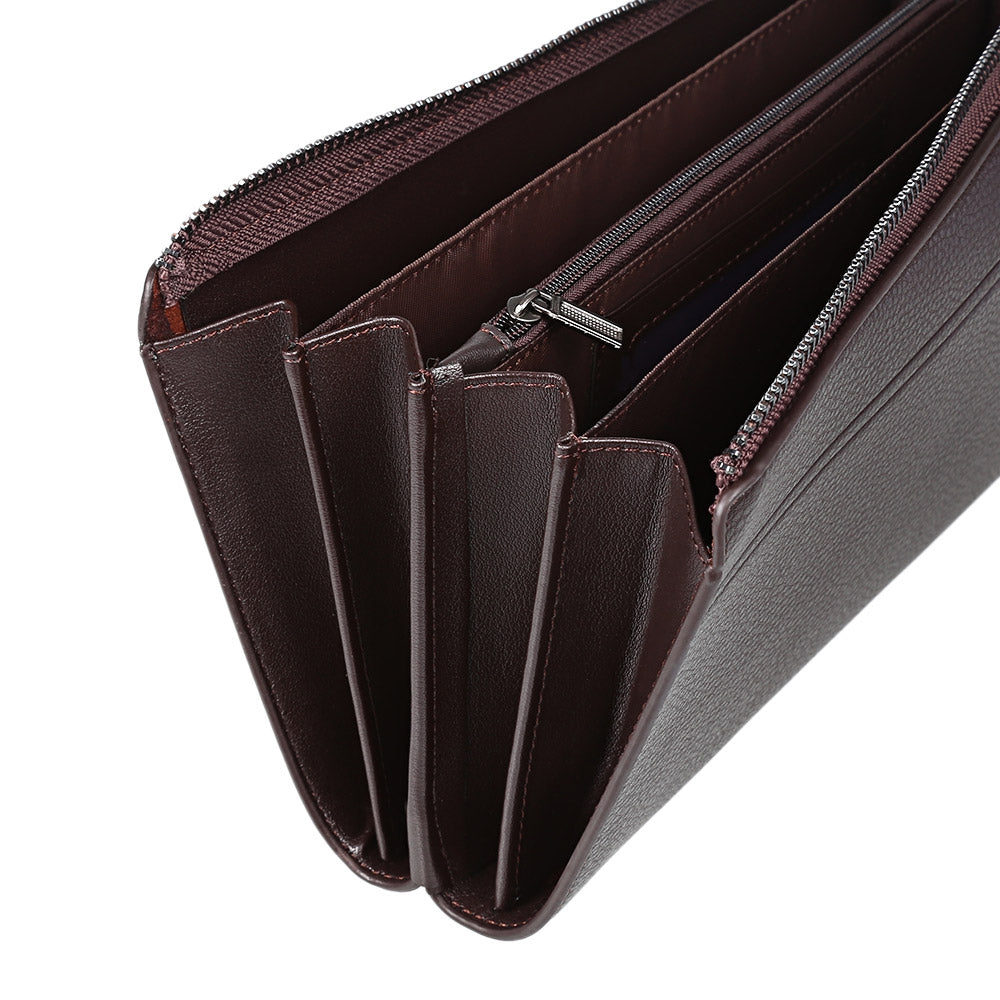 Baellerry Business Men Wallet Long PU Leather Phone Clutch Handbag Top Zipper Card Holder