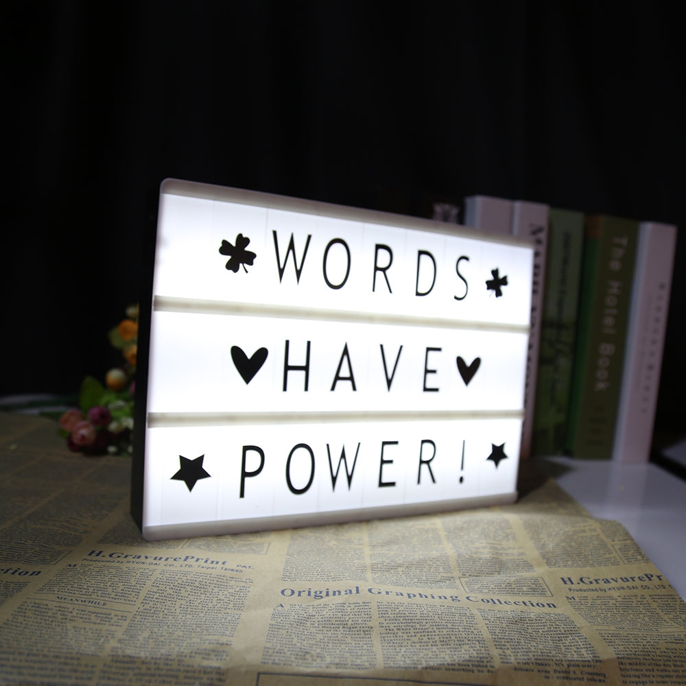 DIY LED Combination Light Box with Letter Cards