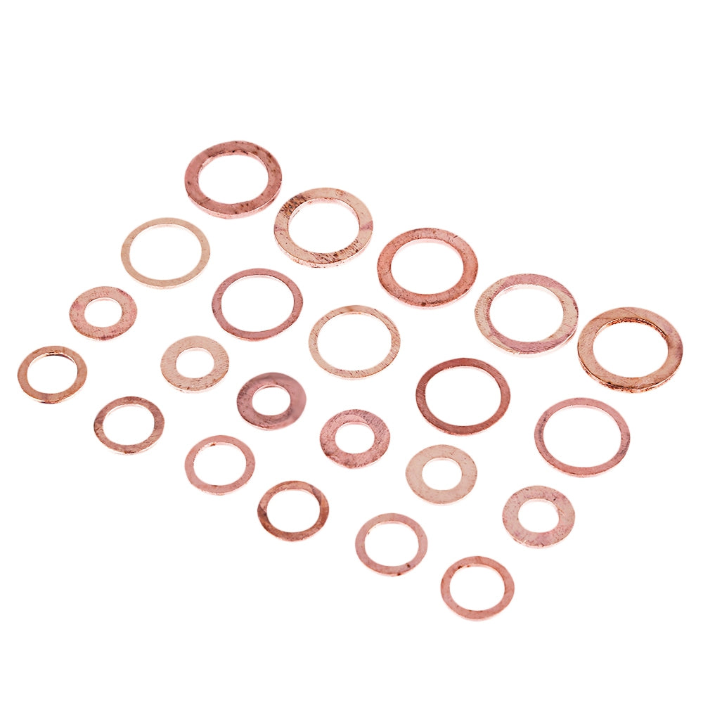 200pcs Solid Copper Washers Flat Ring Sump Plug Oil Seal