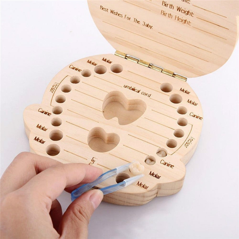 Baby Organizer Dental Teeth Box Milk Tooth Wooden Container