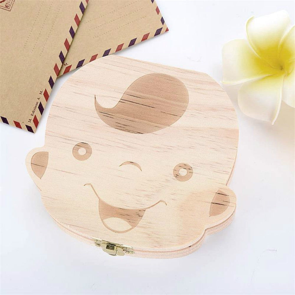 Baby Organizer Dental Teeth Box Milk Tooth Wooden Container