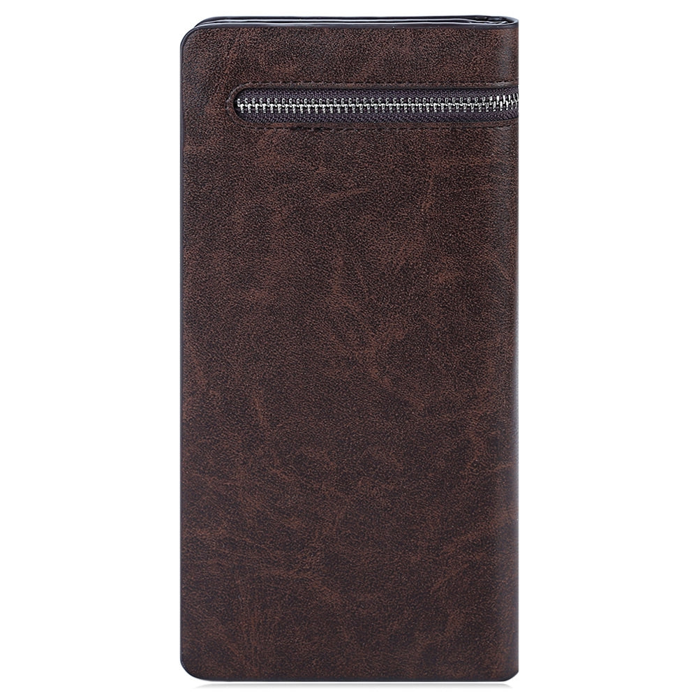 Baellerry Solid Color Men Cell Phone Money Photo Card Clutch Wallet