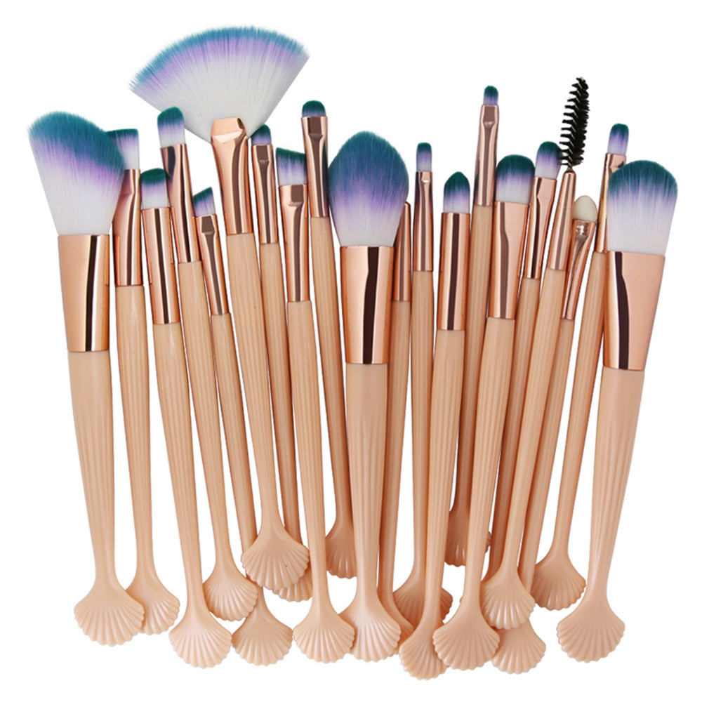 20Pcs Shell Shape Ultra Soft Fiber Hair Makeup Brush Set