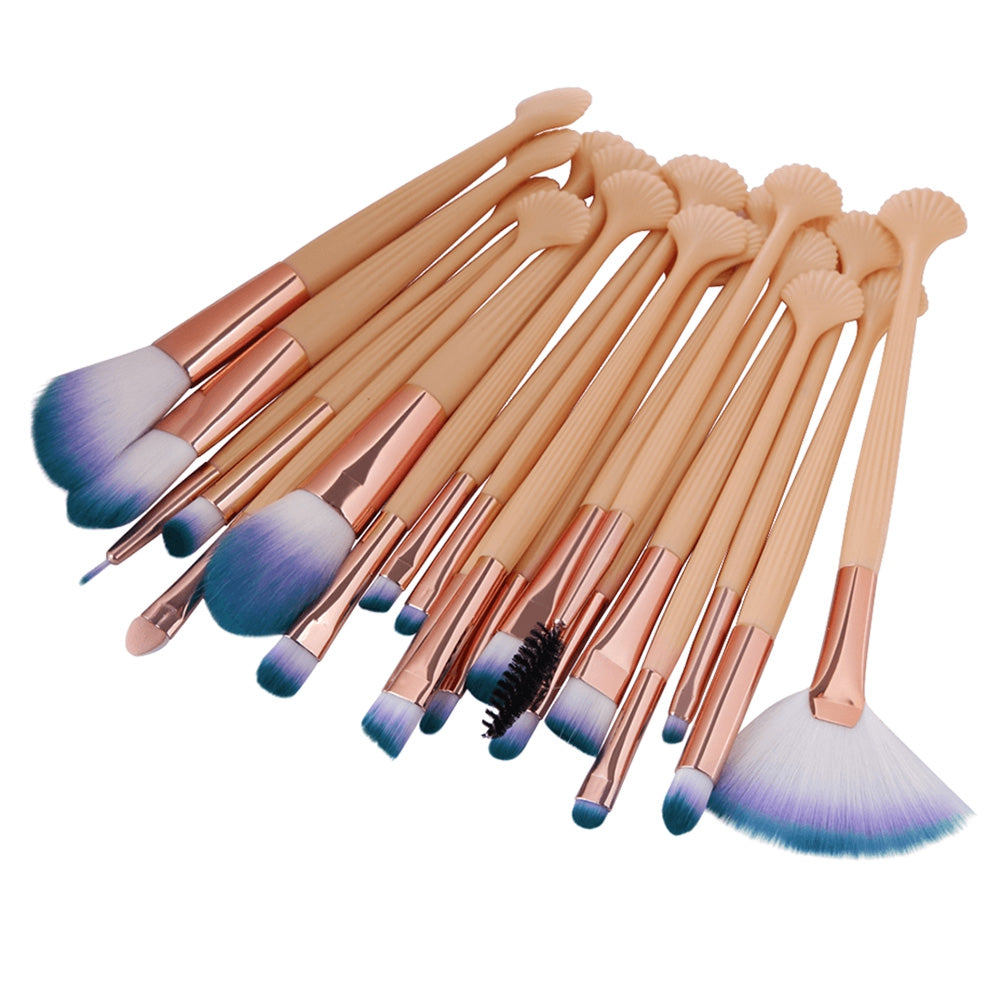 20Pcs Shell Shape Ultra Soft Fiber Hair Makeup Brush Set