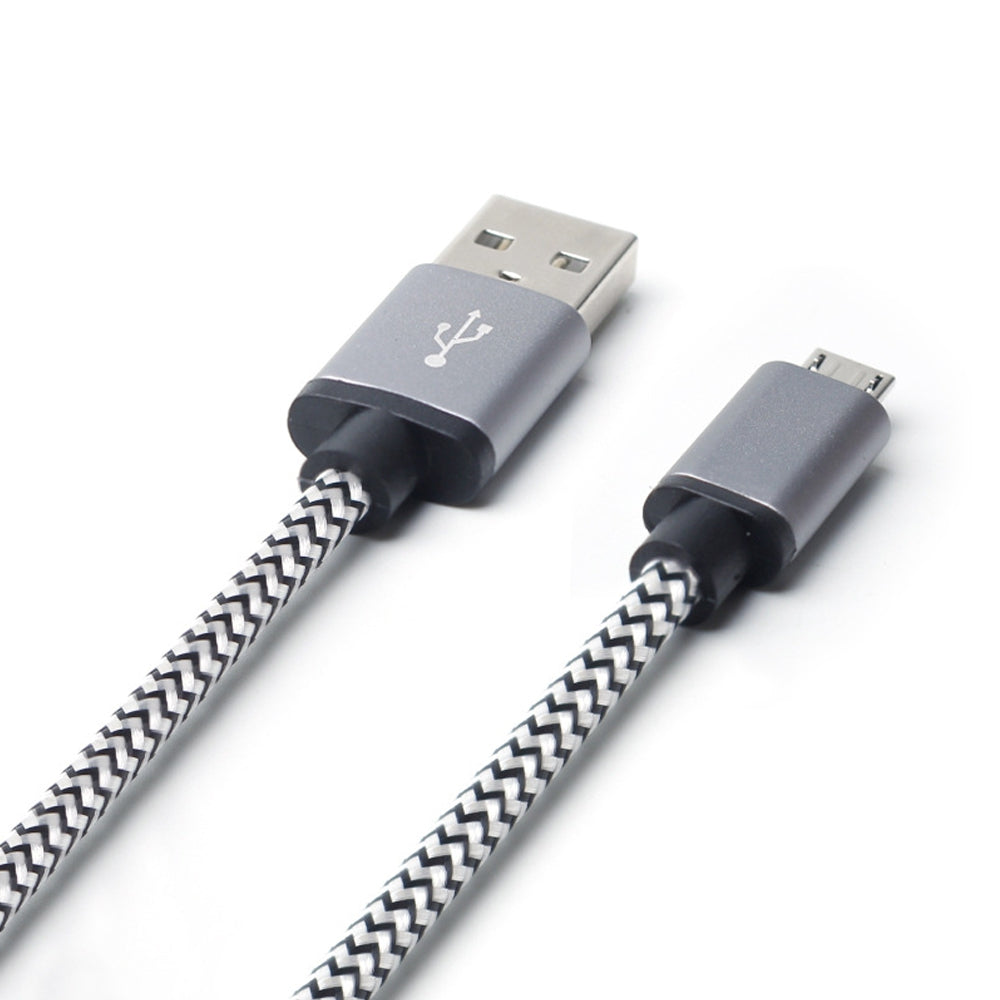 1m Nylon Braided Micro USB Data Sync Charging Cable (2A Fast Charge)