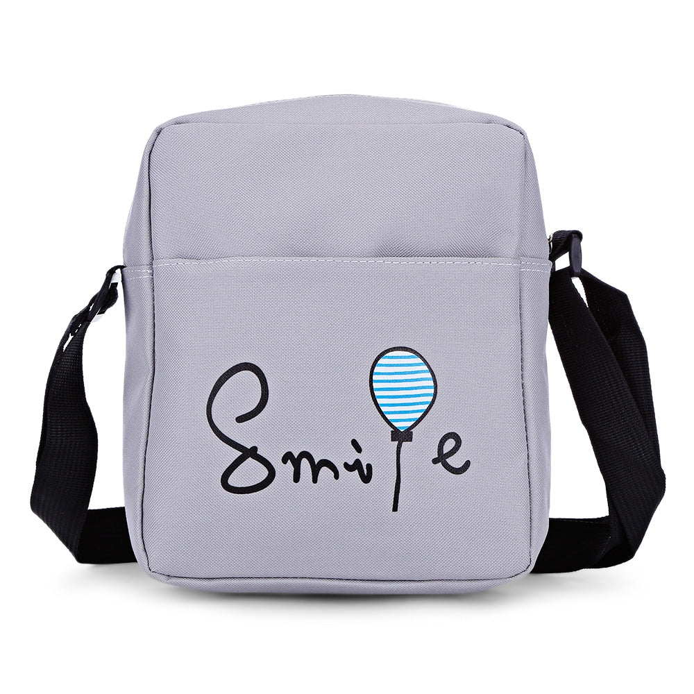 7pcs Cartoon Letter Printing Backpack Women Canvas School Bag for Teenagers