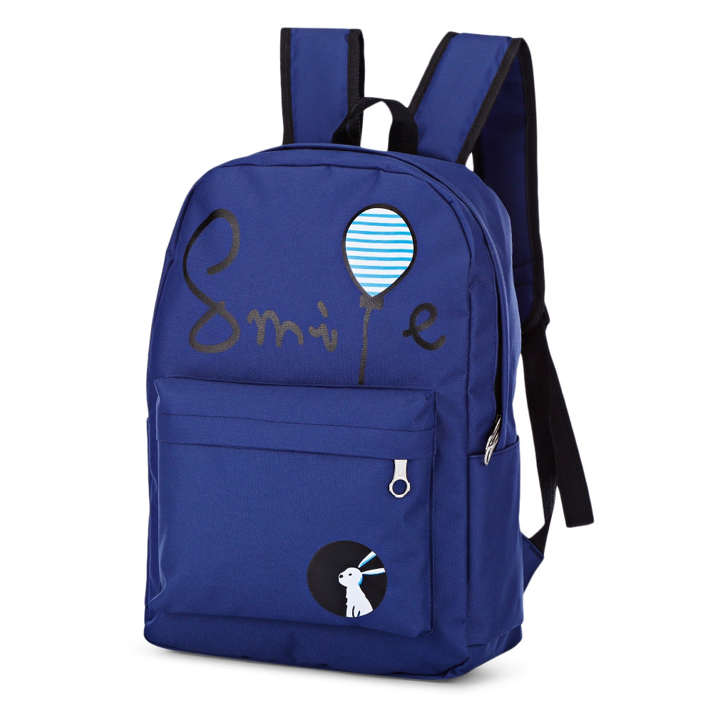 7pcs Cartoon Letter Printing Backpack Women Canvas School Bag for Teenagers