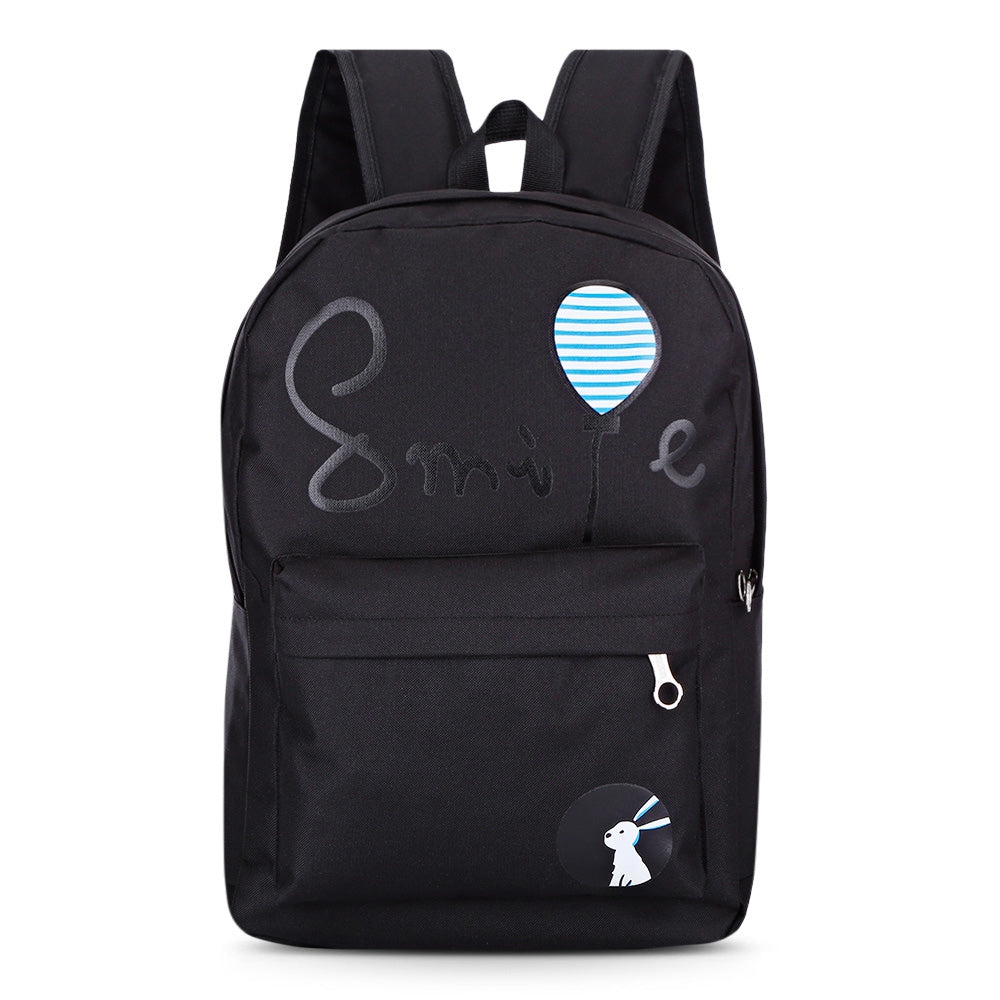 7pcs Cartoon Letter Printing Backpack Women Canvas School Bag for Teenagers