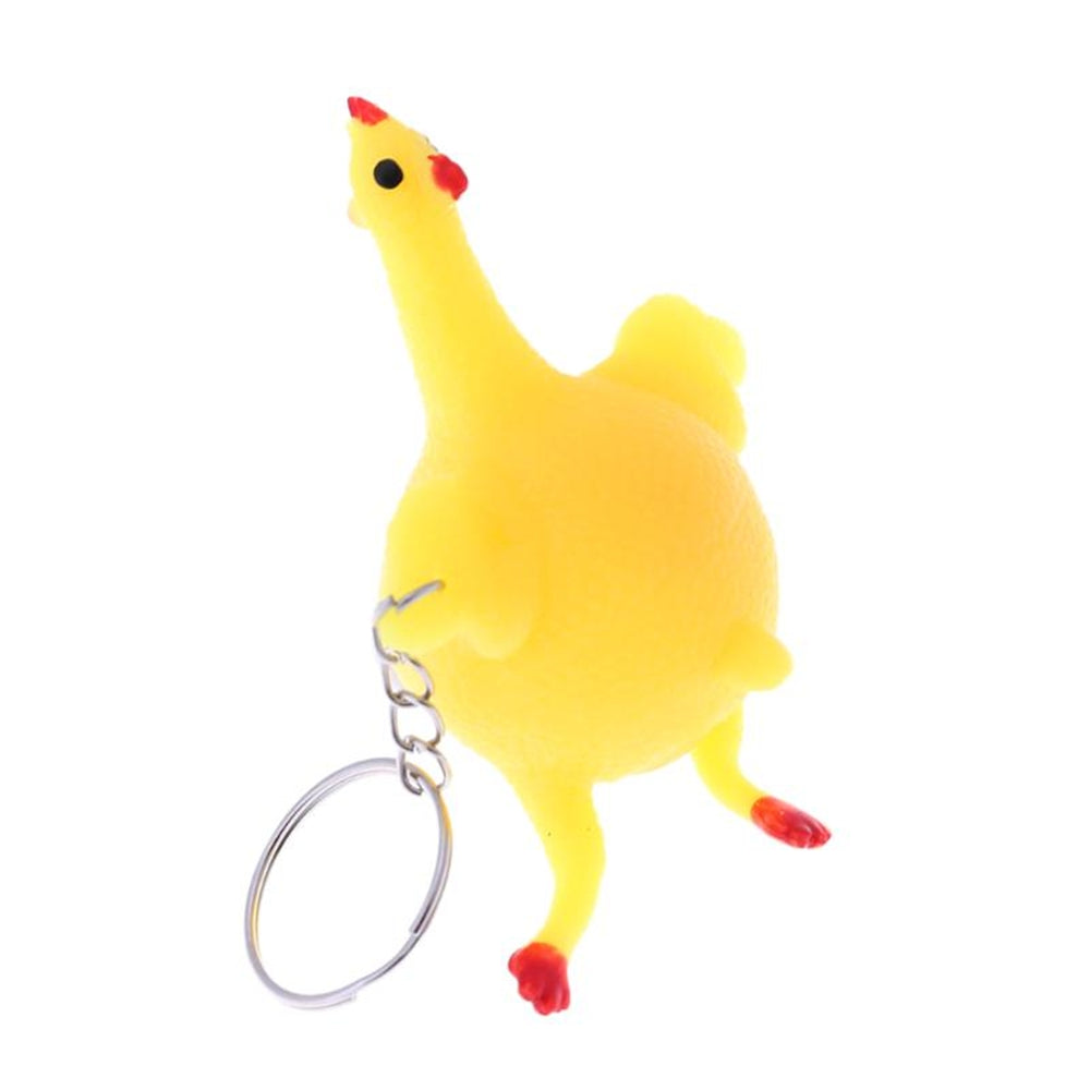 Cute Toys Vent Chicken Whole Egg Laying Hens Crowded Stress Ball Keychain