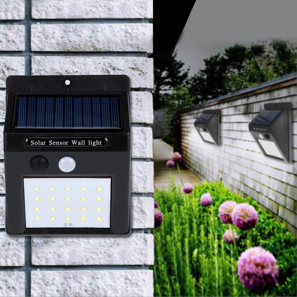 20-LED Wireless Motion Sensor Solar Light Wall Lamp for Corridor Hallway Gate Courtyard