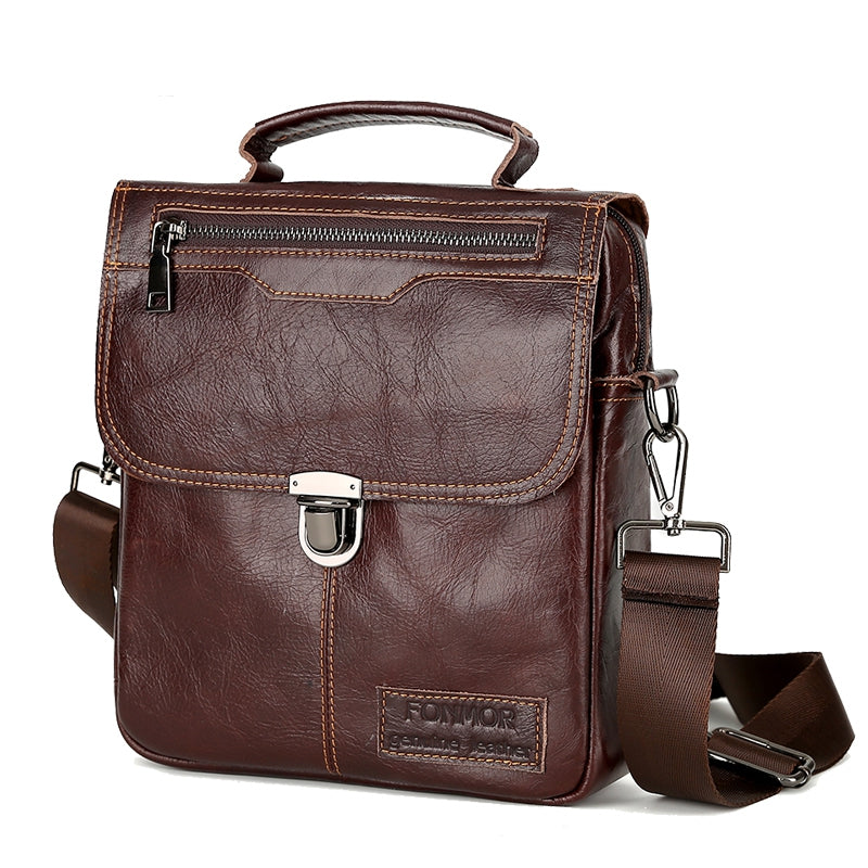 Brand Men's Handbags Vintage Genuine Leather Shoulder Bags High Quality Briefcase For Men Busine...