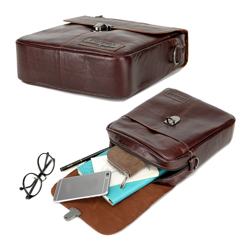 Brand Men's Handbags Vintage Genuine Leather Shoulder Bags High Quality Briefcase For Men Busine...