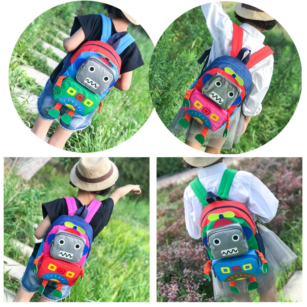 Cartoon Robot Shape Backpack School Bag for Children