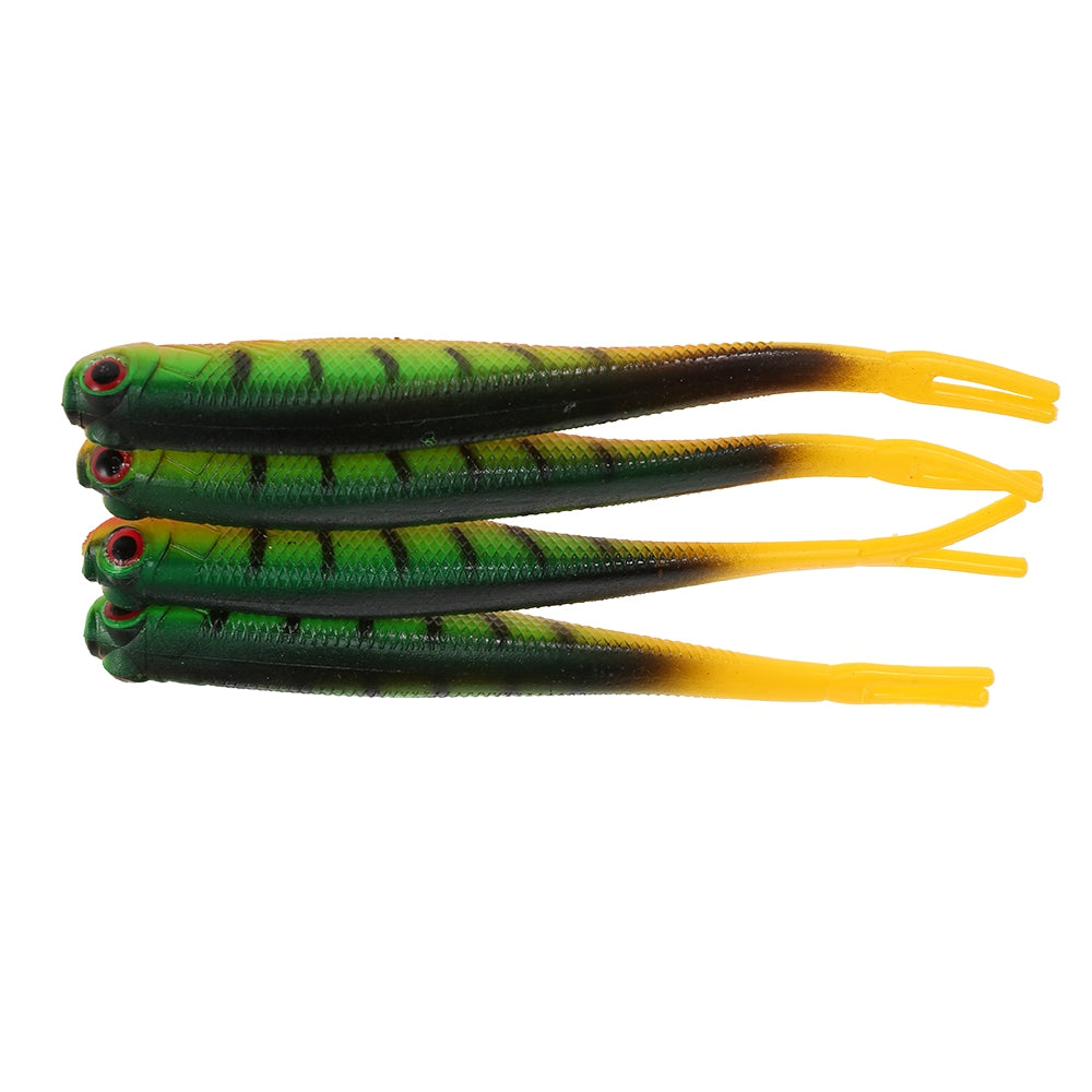 A FISH LURE Soft Fishing Lures Long Tail Artificial Bait 4pcs
