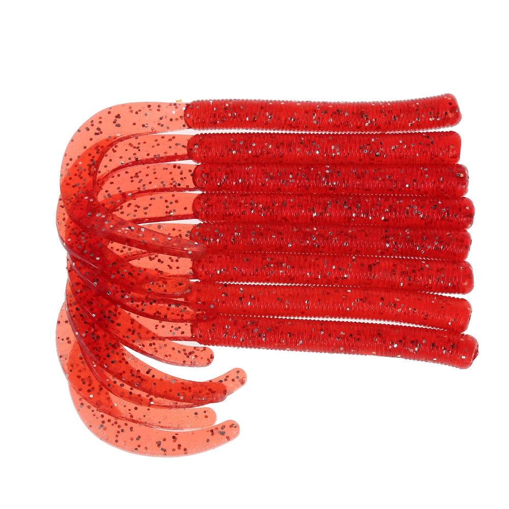 A FISH LURE Knife Tail Soft Worm Fishing Lures Simulation Baits 8pcs