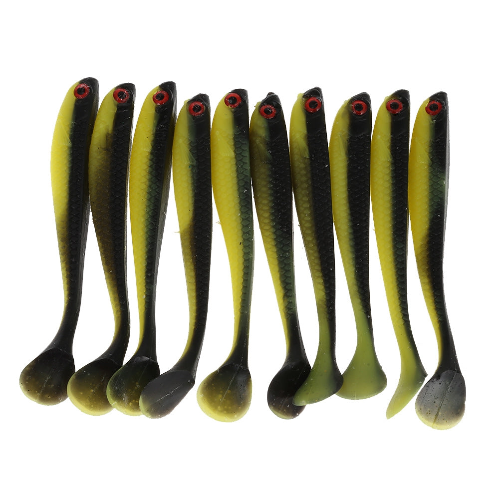 A FISH LURE Soft Fishing Lures T Tail Simulation Baits 10pcs