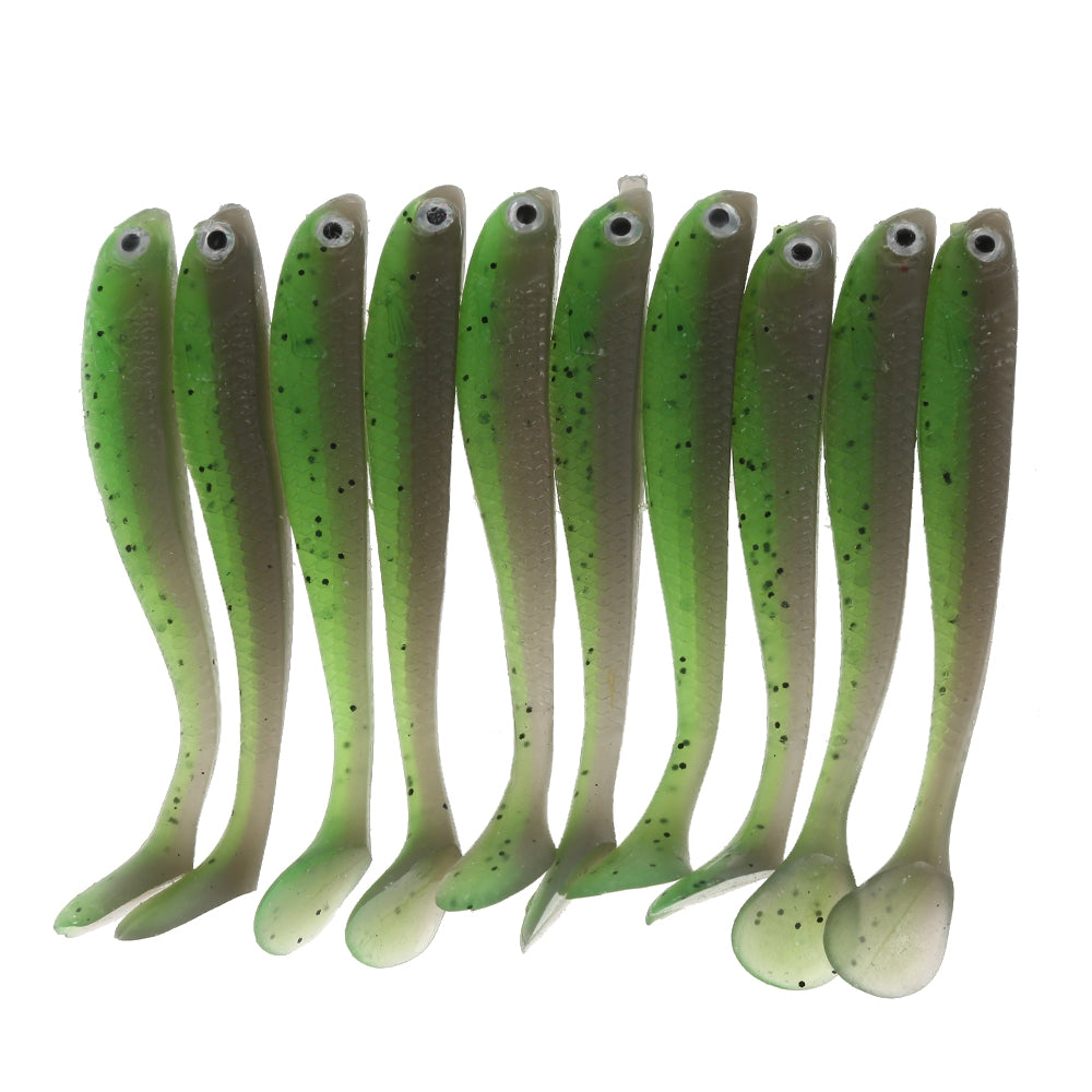 A FISH LURE Soft Fishing Lures T Tail Simulation Baits 10pcs