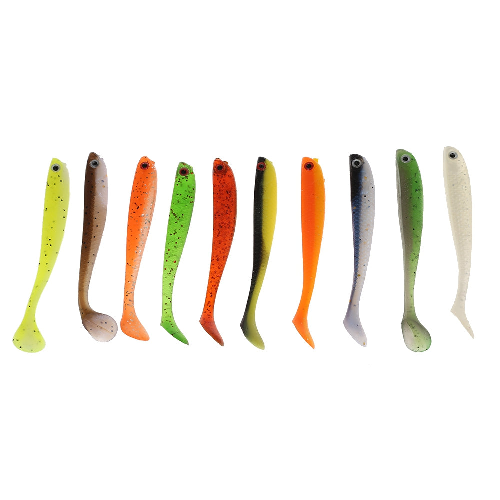 A FISH LURE Soft Fishing Lures T Tail Simulation Baits 10pcs