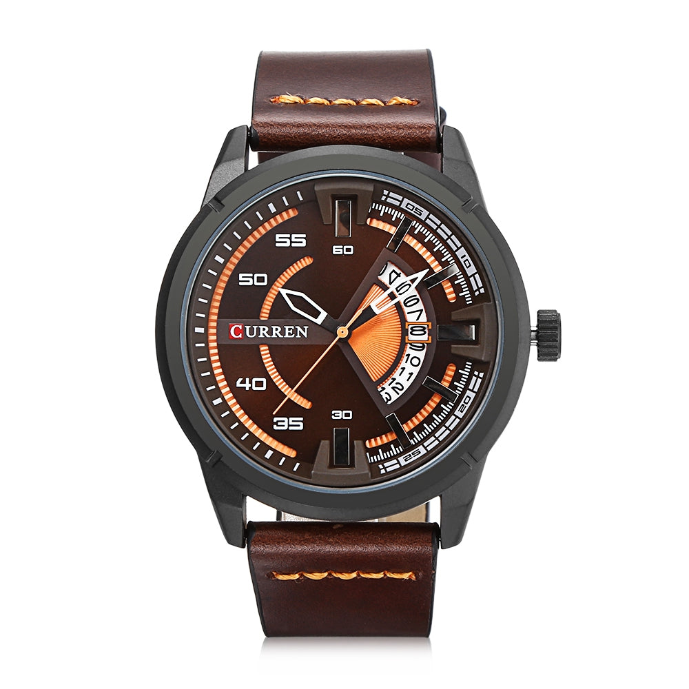 CURREN 8298 Male Quartz Watch Casual Calendar Wristwatch