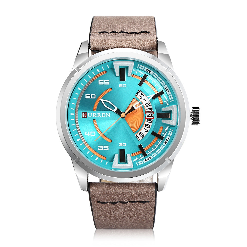 CURREN 8298 Male Quartz Watch Casual Calendar Wristwatch