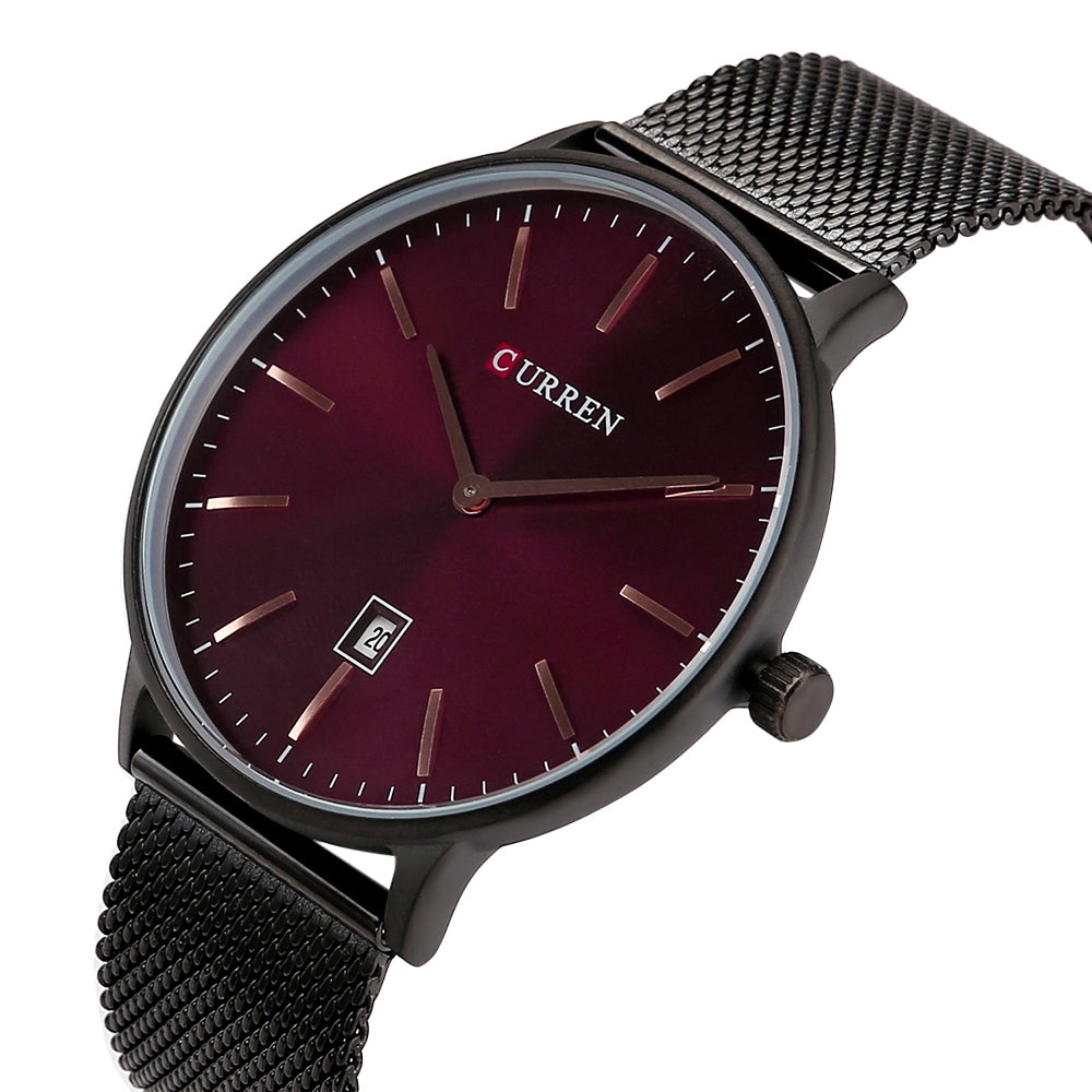 CURREN 8302 Male Quartz Watch Date Display Ultra-thin Dial