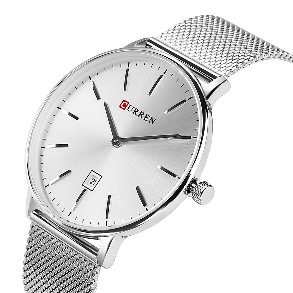 CURREN 8302 Male Quartz Watch Date Display Ultra-thin Dial