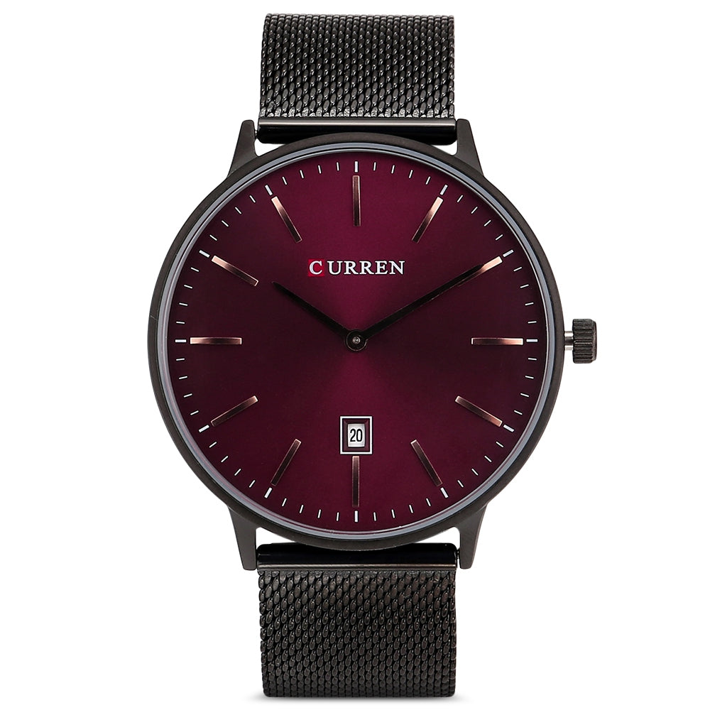 CURREN 8302 Male Quartz Watch Date Display Ultra-thin Dial