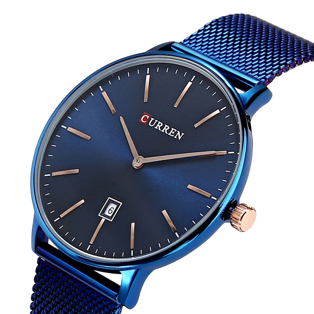 CURREN 8302 Male Quartz Watch Date Display Ultra-thin Dial