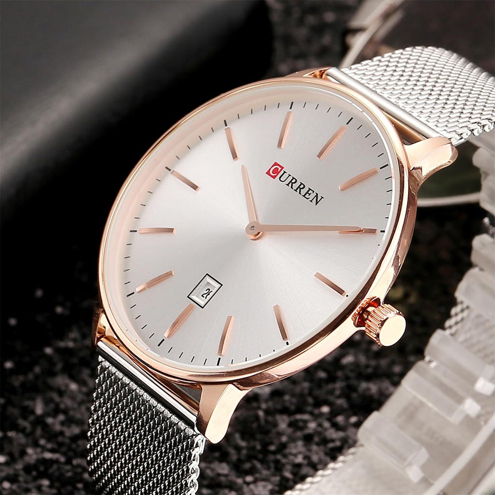 CURREN 8302 Male Quartz Watch Date Display Ultra-thin Dial