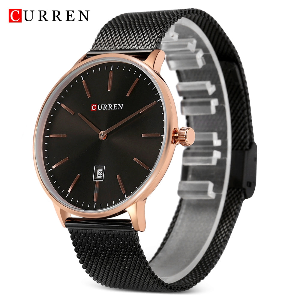 CURREN 8302 Male Quartz Watch Date Display Ultra-thin Dial