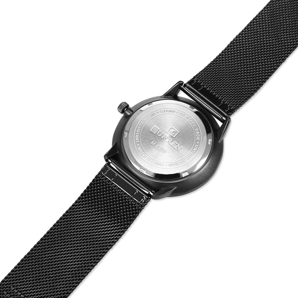 CURREN 8303 Men Quartz Watch with Ultra-thin Steel Band