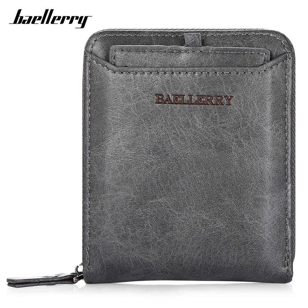 Baellerry Men Wallet Simple Style Short Section Soft PU Leisure Casual Folder Bag