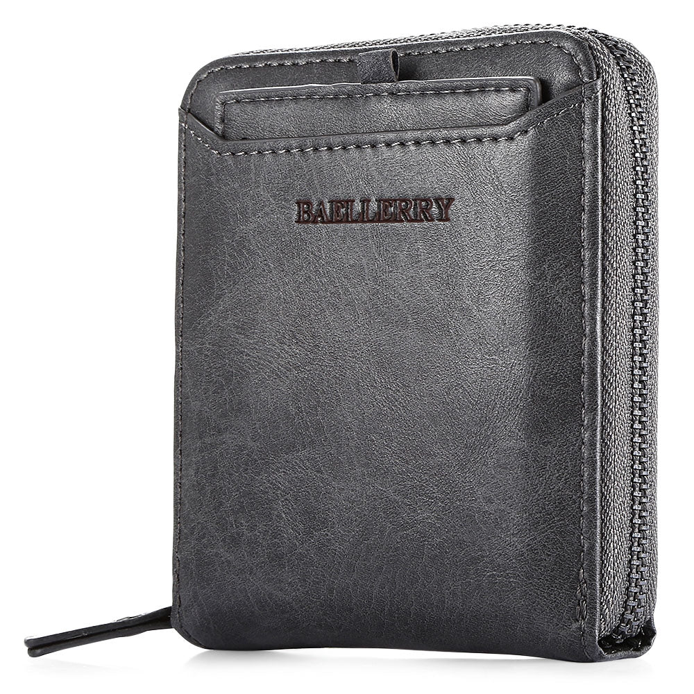 Baellerry Men Wallet Simple Style Short Section Soft PU Leisure Casual Folder Bag