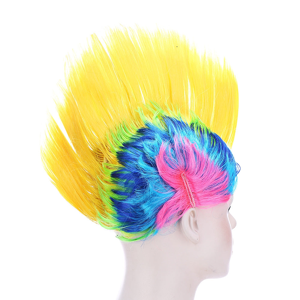 Colorful Rainbow Masquerade Wig Funny Fans Hair Halloween Party Cosplay Adornment