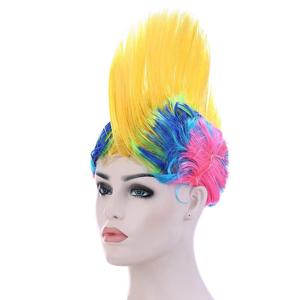 Colorful Rainbow Masquerade Wig Funny Fans Hair Halloween Party Cosplay Adornment