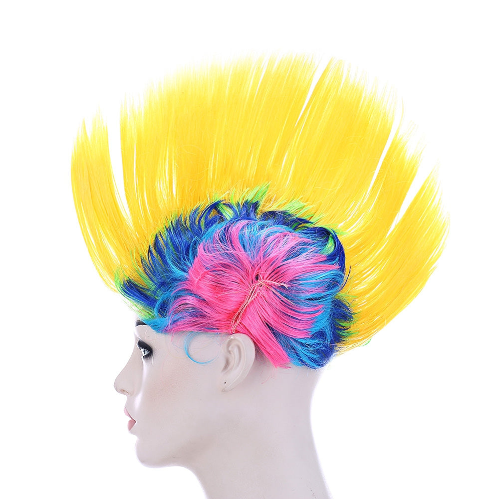 Colorful Rainbow Masquerade Wig Funny Fans Hair Halloween Party Cosplay Adornment