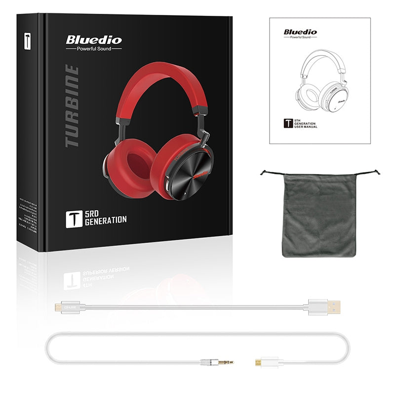 Bluedio T5 Active Noise Cancelling Wireless Bluetooth Headphone Portable Headset with Microphone