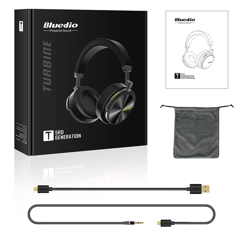 Bluedio T5 Active Noise Cancelling Wireless Bluetooth Headphone Portable Headset with Microphone