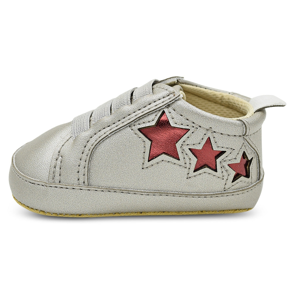 BUUF JRU Star Print PU Leather Casual Newborn Baby Shoes