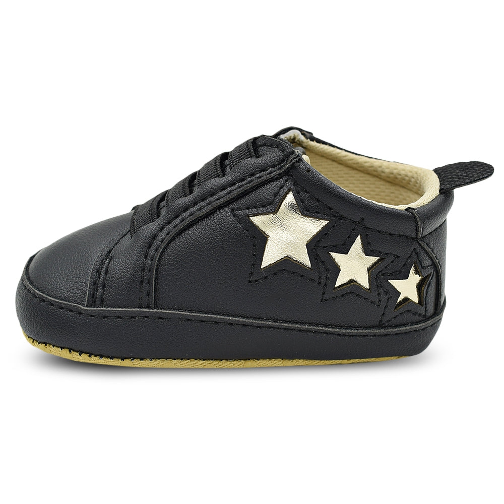 BUUF JRU Star Print PU Leather Casual Newborn Baby Shoes