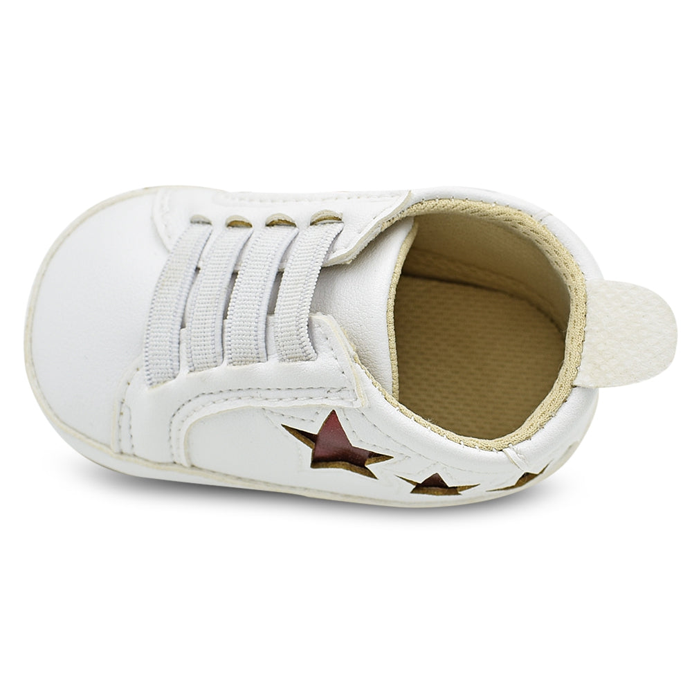 BUUF JRU Star Print PU Leather Casual Newborn Baby Shoes