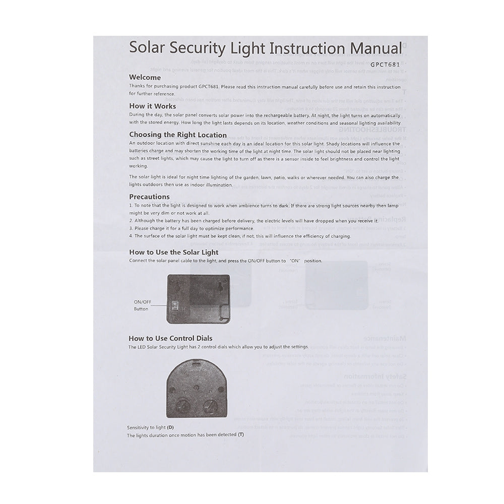 Dual Head Infrared Motion Sensor Solar Light