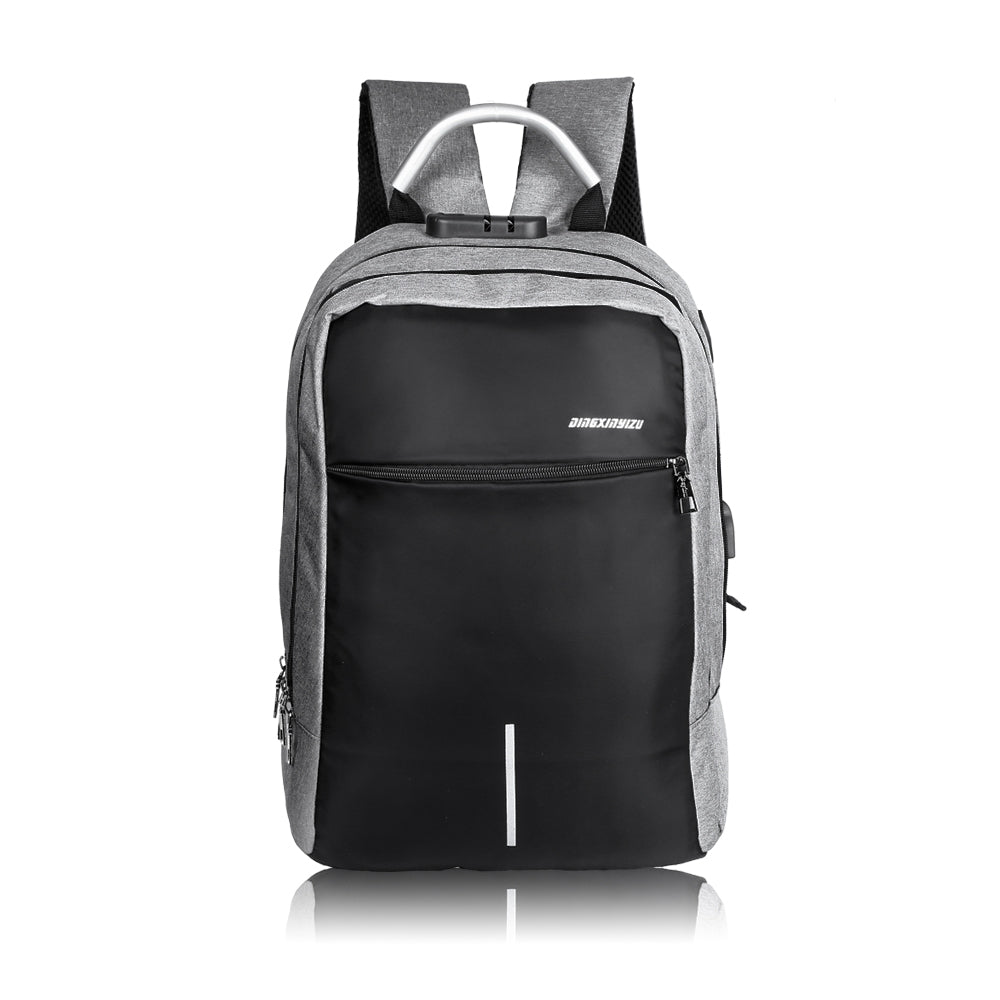 DINGXINYIZU Men Backpack Anti-theft Lock USB Charge Port Travel Laptop Bag