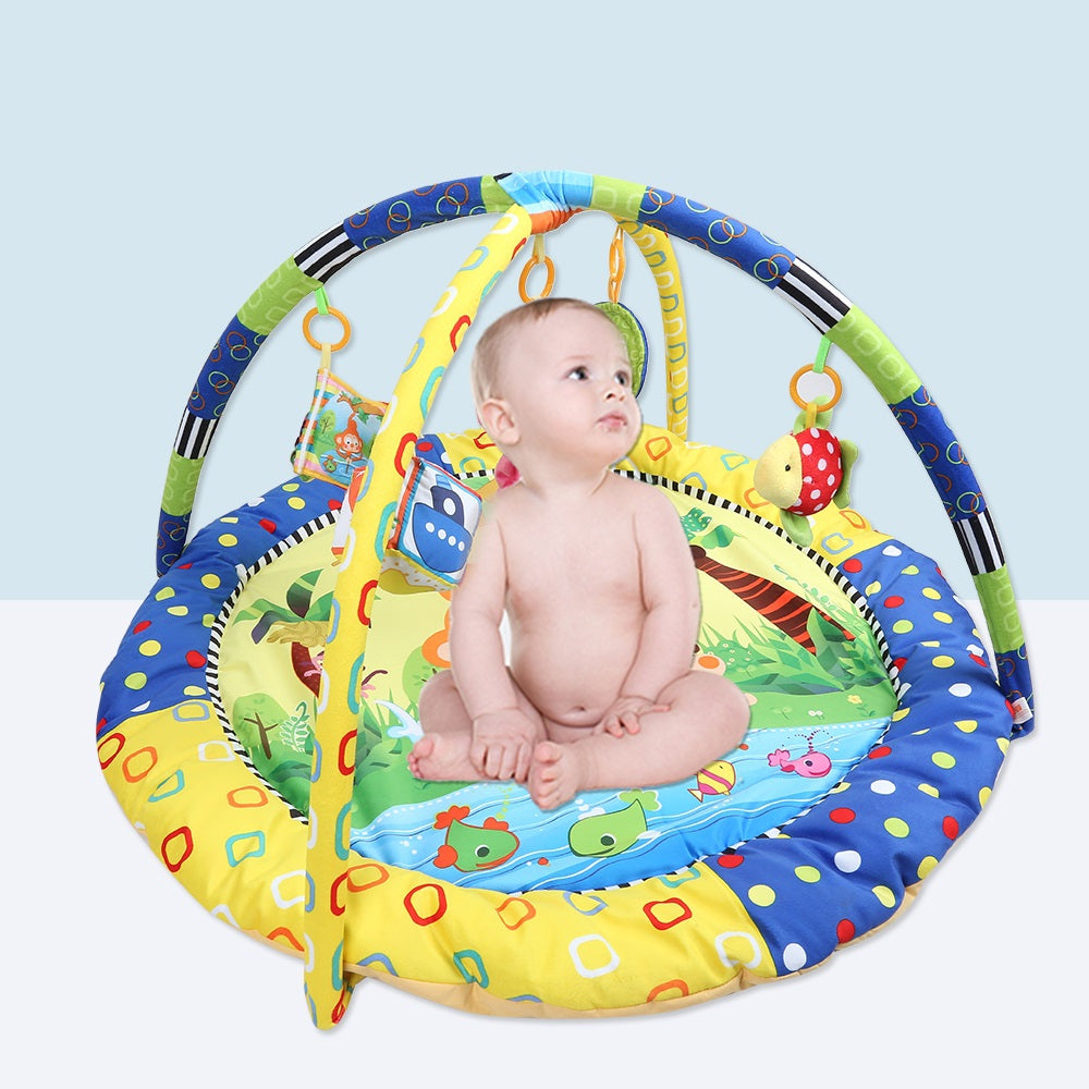 Cartoon Soft Baby Game Mat Play Carpet with Hanging Toy