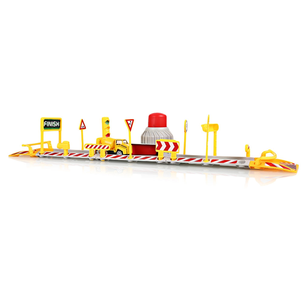 DIY Assembled Parking Lot Model Toy with Alloy Railcar