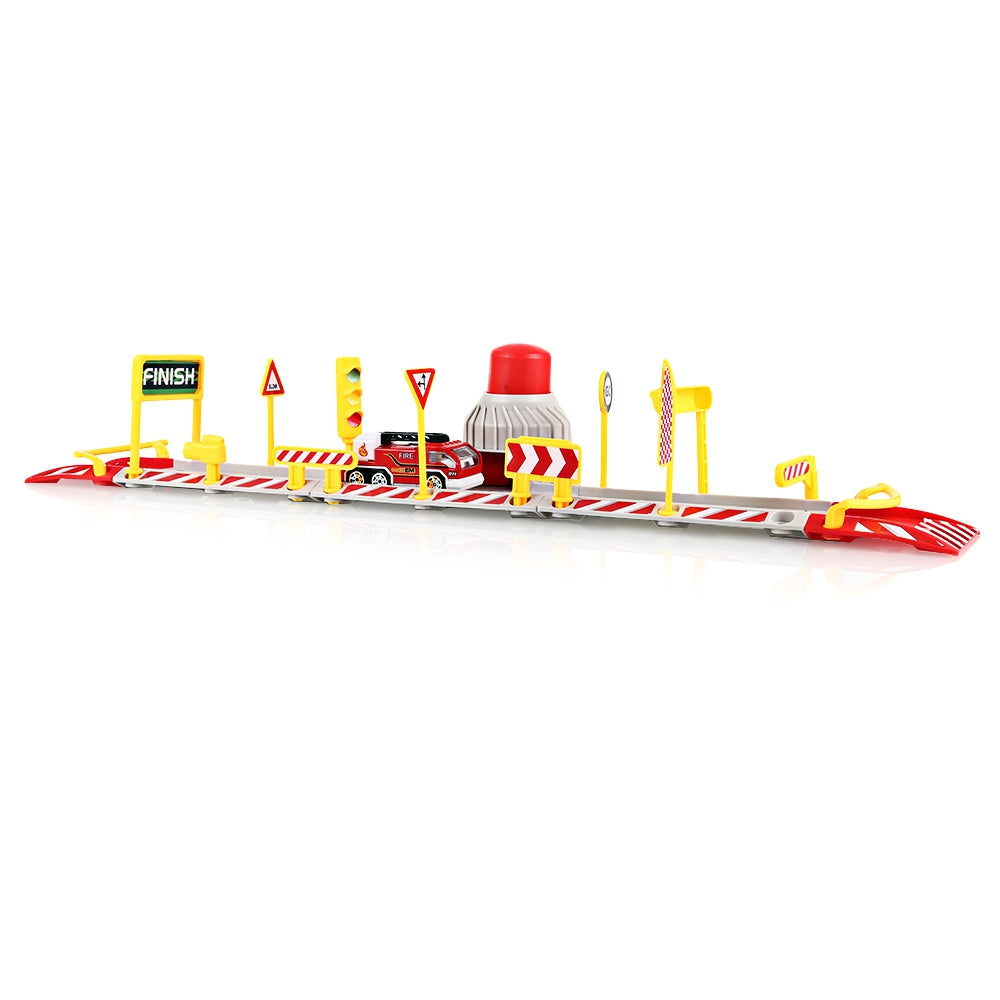 DIY Assembled Parking Lot Model Toy with Alloy Railcar