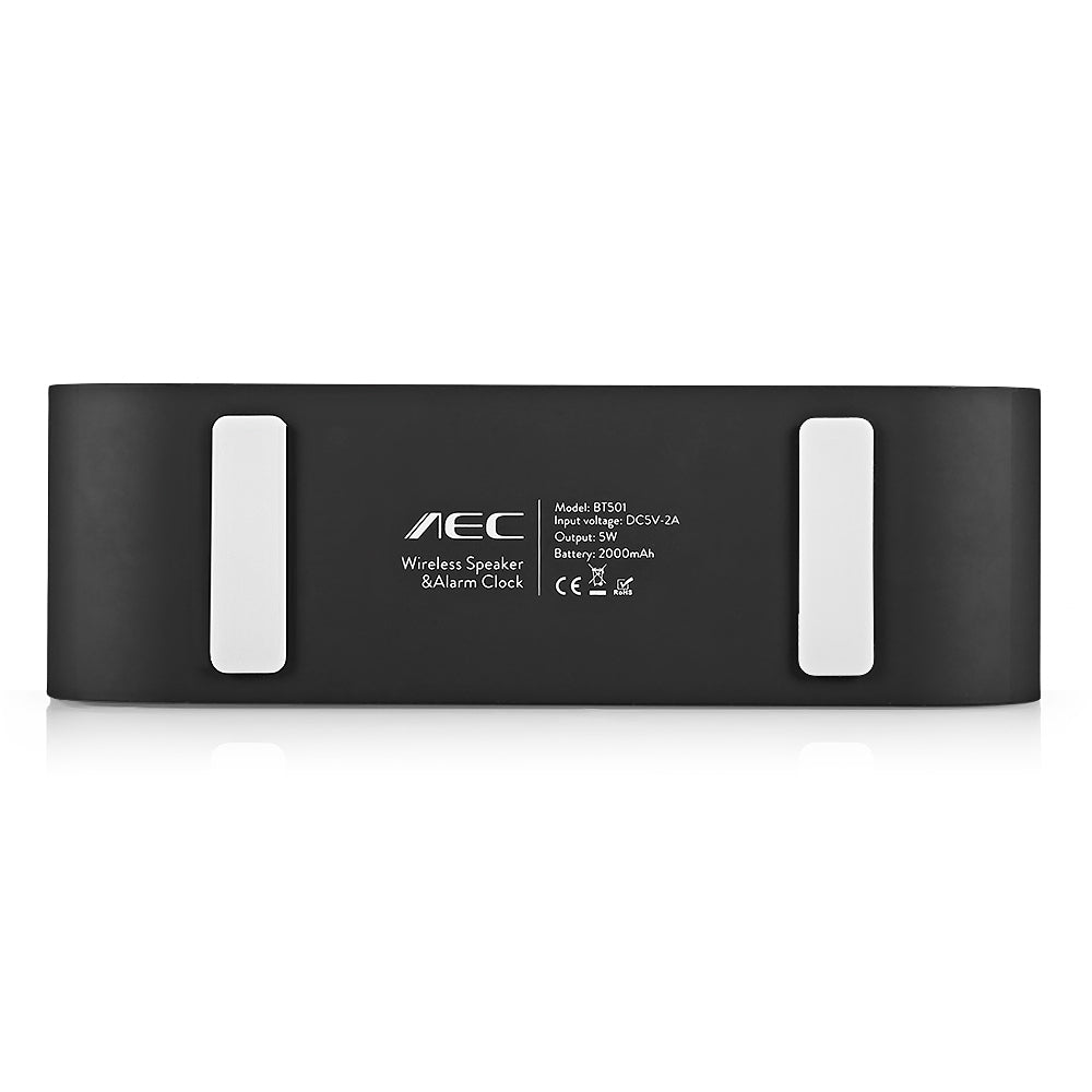 AEC BT501 Portable Alarm Clock Wireless Bluetooth Stereo Speaker LED Display